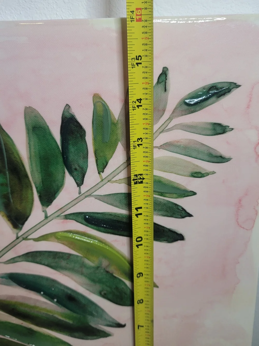 Hobby Lobby Tropical Blush Collection 2pc Tropical Leaf Print Wall Decor 16x16
